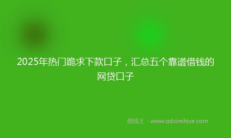 2025年热门跪求下款口子,汇总五个靠谱借钱的网贷口子
