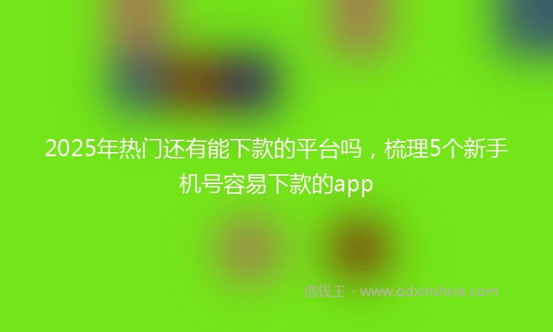 2025年热门还有能下款的平台吗，梳理5个新手机号容易下款的app
