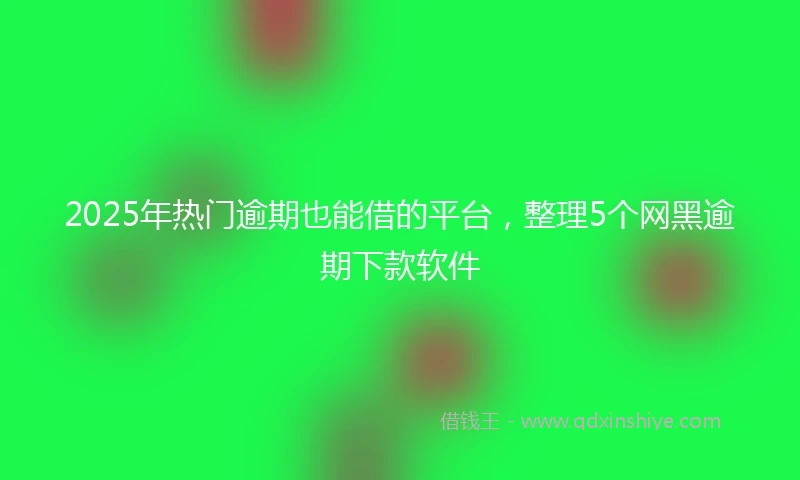 2025年热门逾期也能借的平台,整理5个网黑逾期下款软件