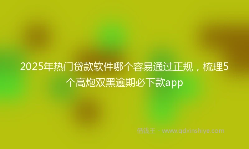2025年热门贷款软件哪个容易通过正规,梳理5个高炮双黑逾期必下款app