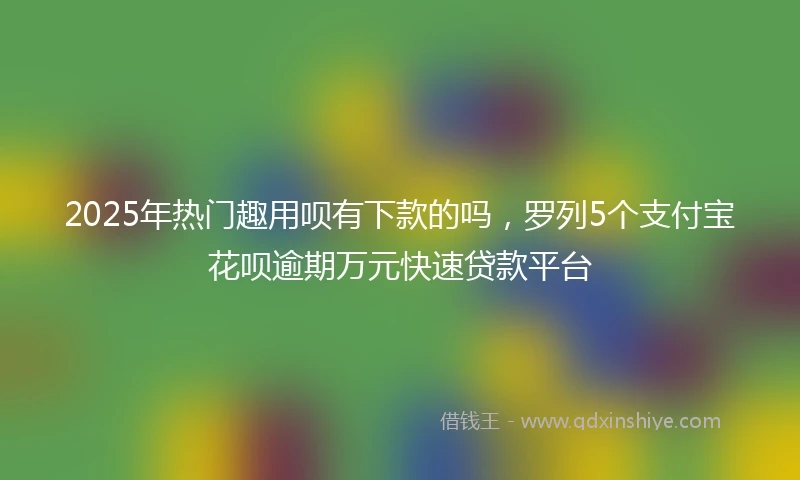 2025年热门趣用呗有下款的吗,罗列5个支付宝花呗逾期万元快速贷款平台