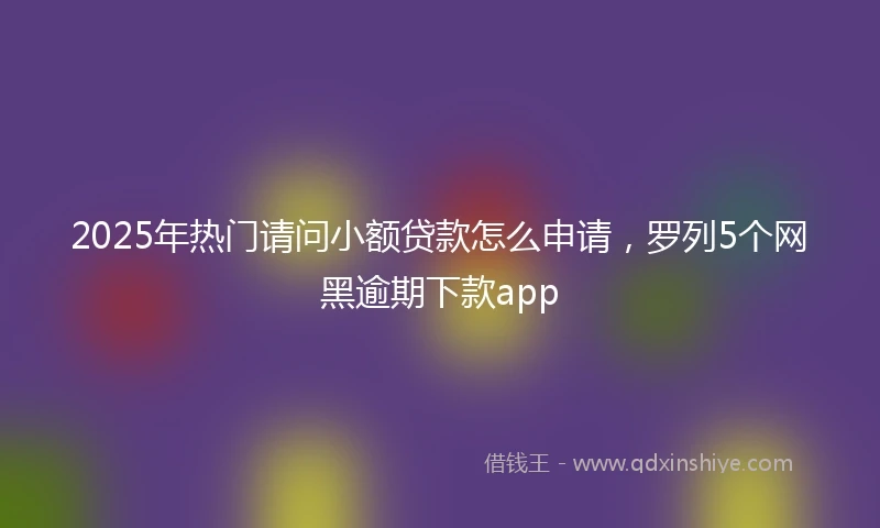2025年热门请问小额贷款怎么申请，罗列5个网黑逾期下款app