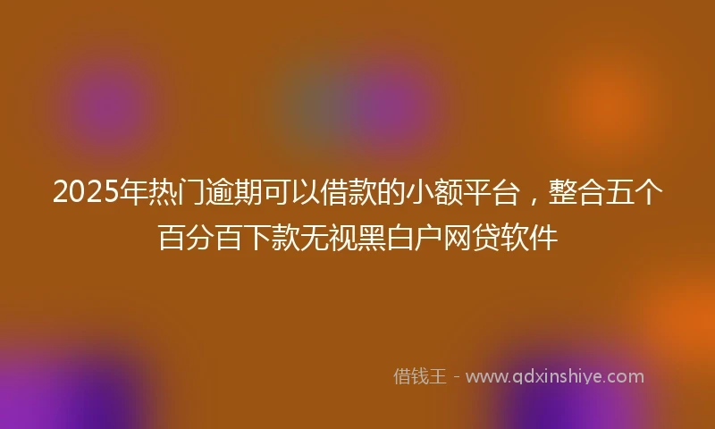 2025年热门逾期可以借款的小额平台，整合五个百分百下款无视黑白户网贷软件