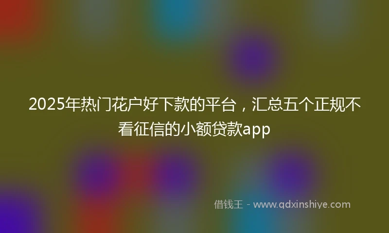 2025年热门花户好下款的平台，汇总五个正规不看征信的小额贷款app