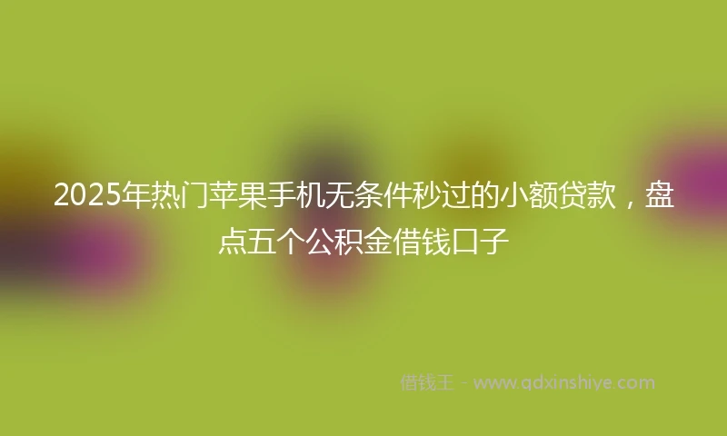 2025年热门苹果手机无条件秒过的小额贷款，盘点五个公积金借钱口子