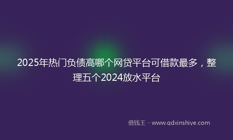 2025年热门负债高哪个网贷平台可借款最多，整理五个2024放水平台