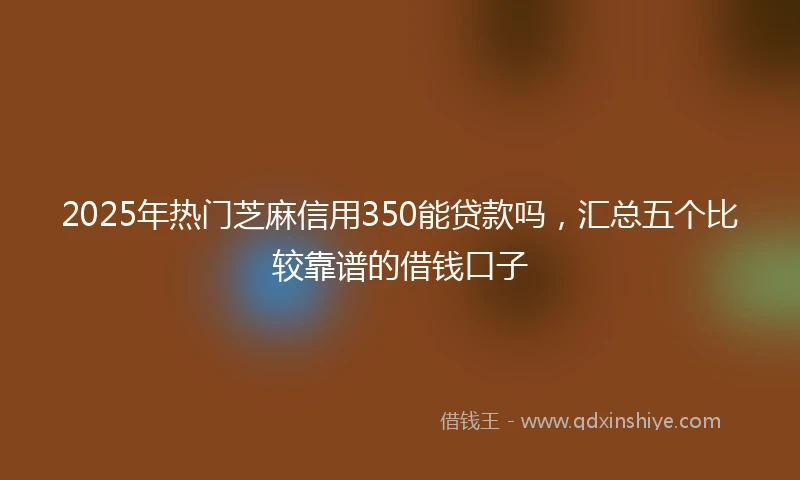 2025年热门芝麻信用350能贷款吗，汇总五个比较靠谱的借钱口子