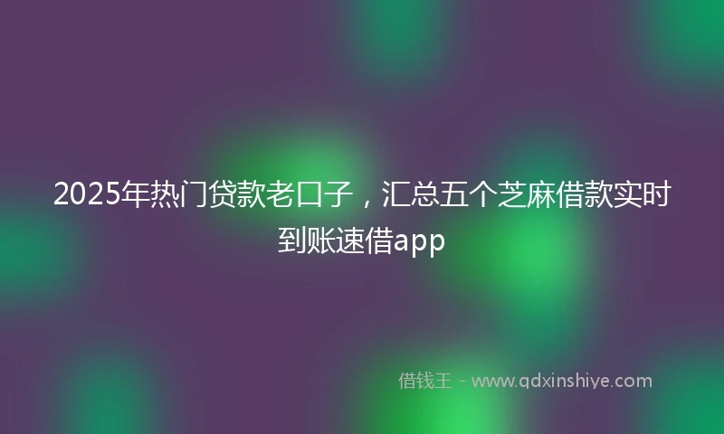 2025年热门贷款老口子，汇总五个芝麻借款实时到账速借app