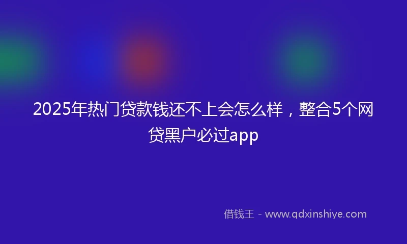 2025年热门贷款钱还不上会怎么样，整合5个网贷黑户必过app