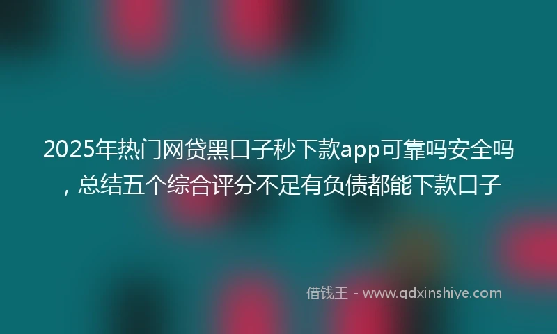2025年热门网贷黑口子秒下款app可靠吗安全吗，总结五个综合评分不足有负债都能下款口子