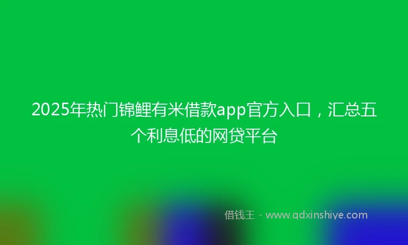 2025年热门锦鲤有米借款app官方入口，汇总五个利息低的网贷平台