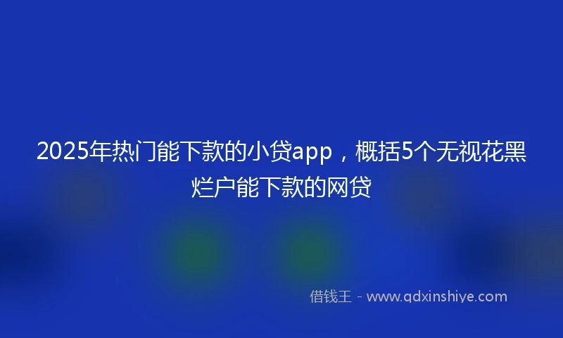 2025年热门能下款的小贷app，概括5个无视花黑烂户能下款的网贷