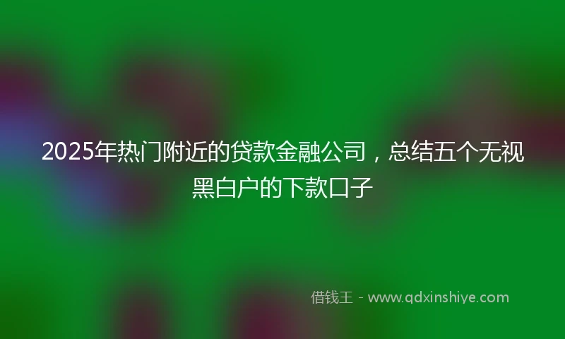 2025年热门附近的贷款金融公司，总结五个无视黑白户的下款口子