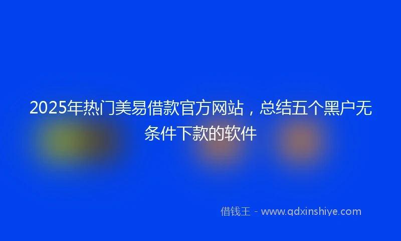 2025年热门美易借款官方网站，总结五个黑户无条件下款的软件