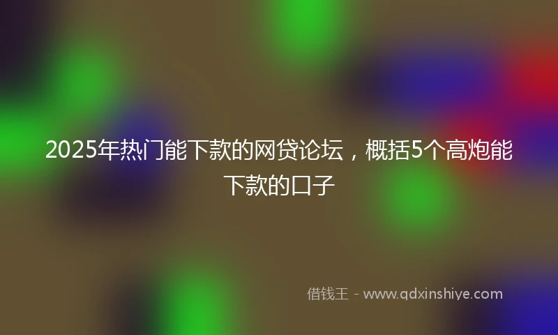 2025年热门能下款的网贷论坛，概括5个高炮能下款的口子