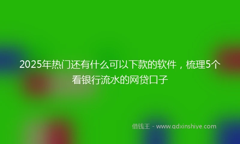 2025年热门还有什么可以下款的软件，梳理5个看银行流水的网贷口子