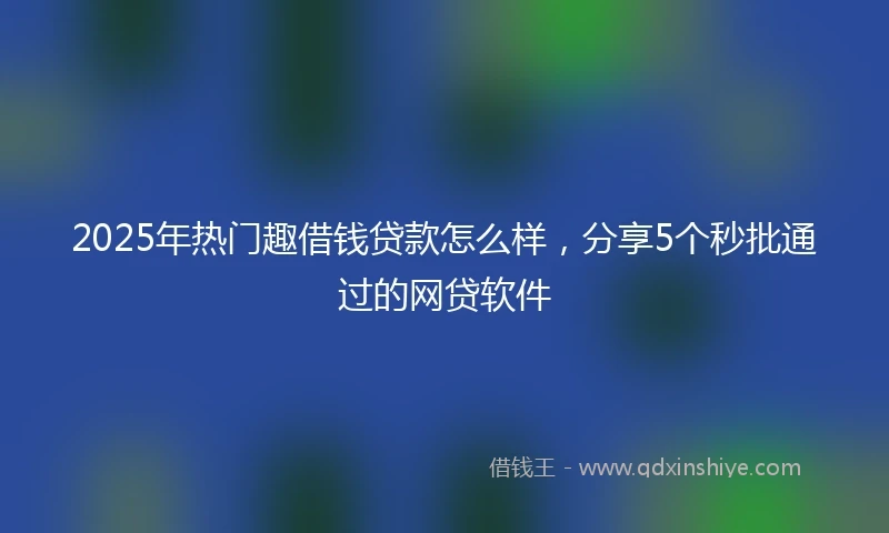 2025年热门趣借钱贷款怎么样,分享5个秒批通过的网贷软件