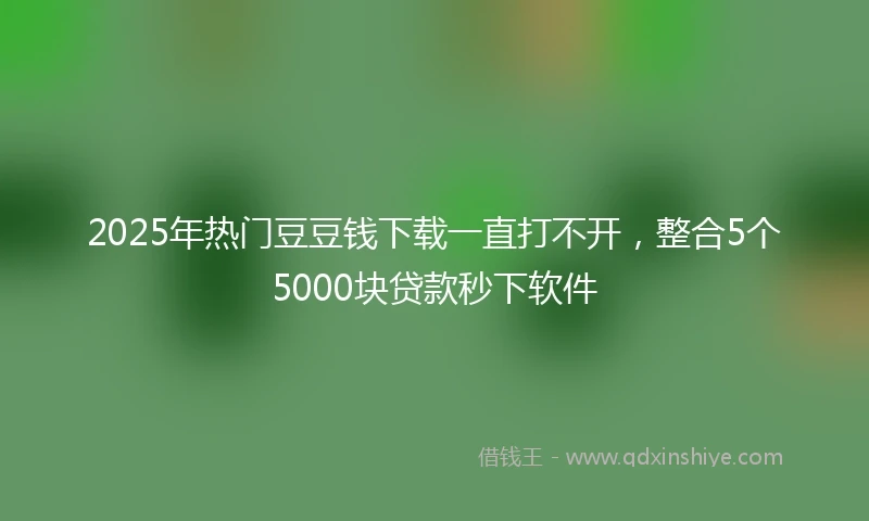 2025年热门豆豆钱下载一直打不开，整合5个5000块贷款秒下软件