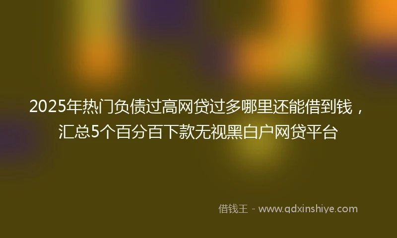 2025年热门负债过高网贷过多哪里还能借到钱，汇总5个百分百下款无视黑白户网贷平台