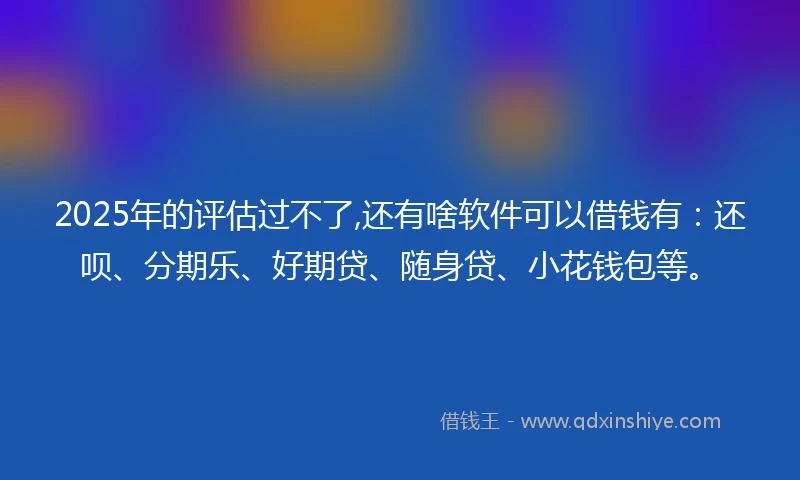 2025年的评估过不了,还有啥软件可以借钱有：还呗、分期乐、好期贷、随身贷、小花钱包等。