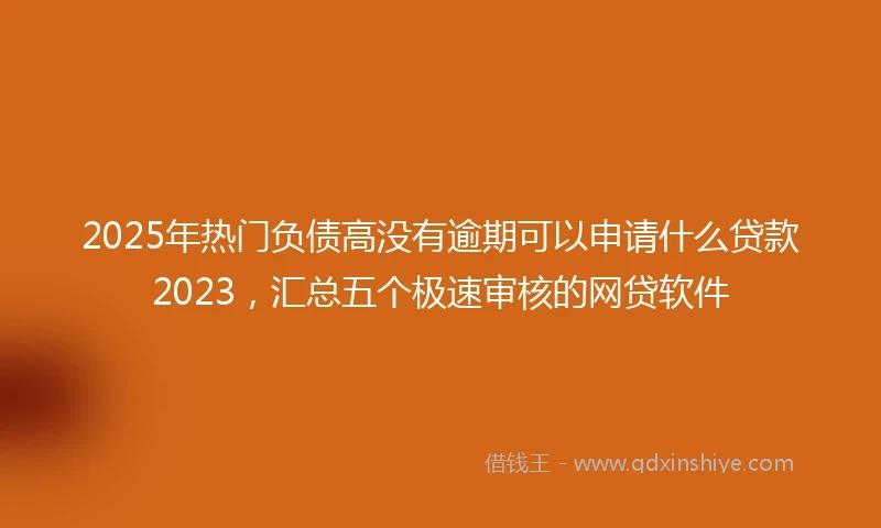 2025年热门负债高没有逾期可以申请什么贷款2023，汇总五个极速审核的网贷软件