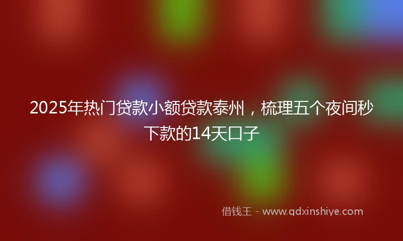 2025年热门贷款小额贷款泰州,梳理五个夜间秒下款的14天口子