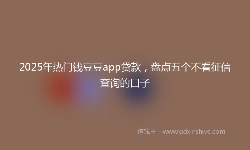 2025年热门钱豆豆app贷款，盘点五个不看征信查询的口子