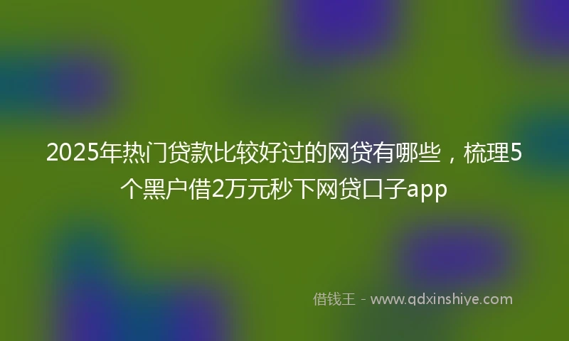 2025年热门贷款比较好过的网贷有哪些，梳理5个黑户借2万元秒下网贷口子app