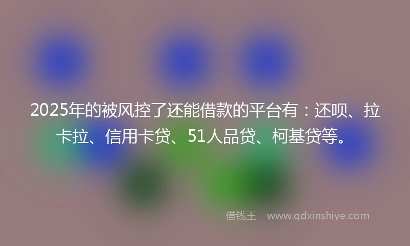 2025年的被风控了还能借款的平台有:还呗、拉卡拉、信用卡贷、51人品贷、柯基贷等。