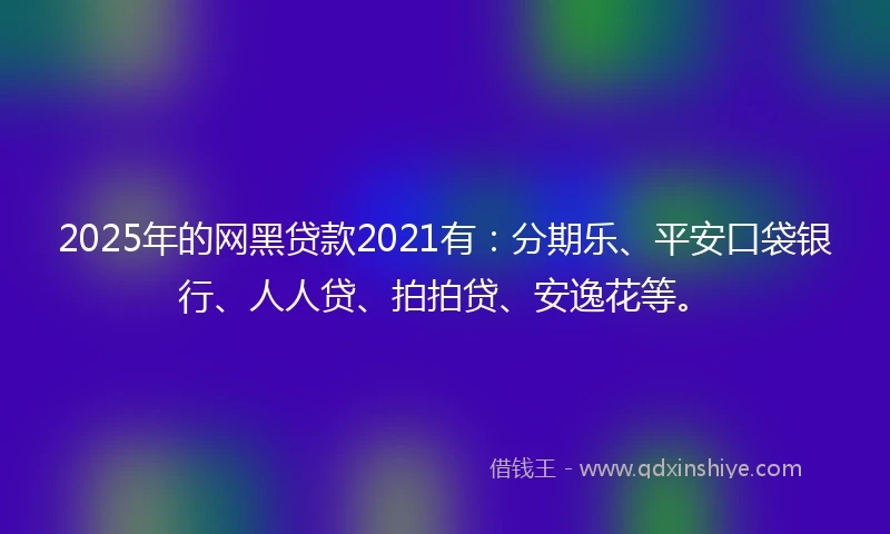 2025年的网黑贷款2021有：分期乐、平安口袋银行、人人贷、拍拍贷、安逸花等。