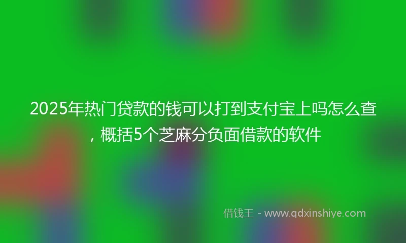 2025年热门贷款的钱可以打到支付宝上吗怎么查，概括5个芝麻分负面借款的软件