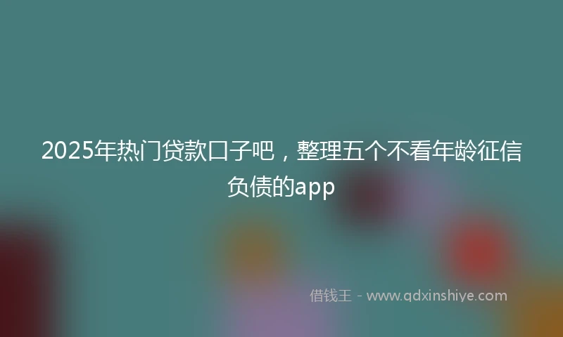 2025年热门贷款口子吧，整理五个不看年龄征信负债的app