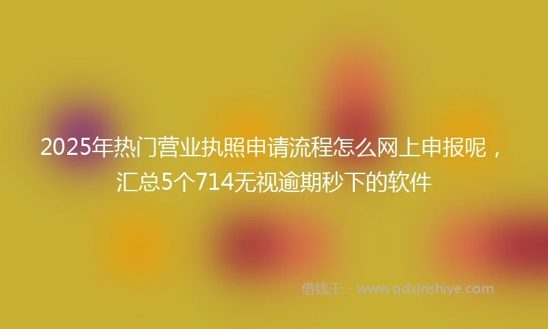 2025年热门营业执照申请流程怎么网上申报呢，汇总5个714无视逾期秒下的软件