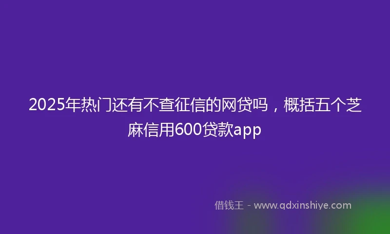 2025年热门还有不查征信的网贷吗，概括五个芝麻信用600贷款app