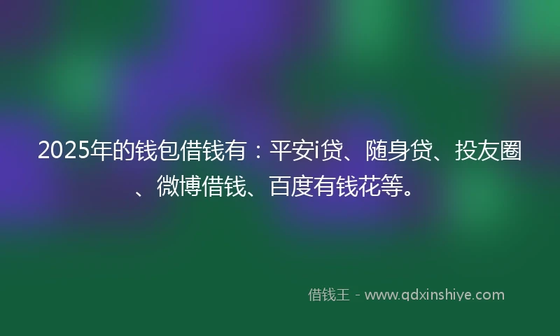 2025年的钱包借钱有：平安i贷、随身贷、投友圈、微博借钱、百度有钱花等。