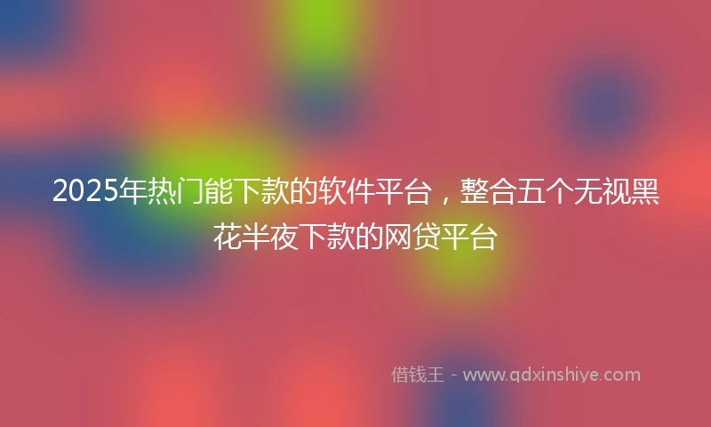 2025年热门能下款的软件平台，整合五个无视黑花半夜下款的网贷平台