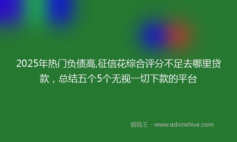 2025年热门负债高,征信花综合评分不足去哪里贷款，总结五个5个无视一切下款的平台