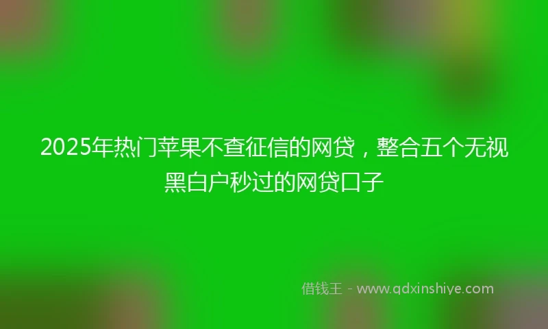 2025年热门苹果不查征信的网贷，整合五个无视黑白户秒过的网贷口子