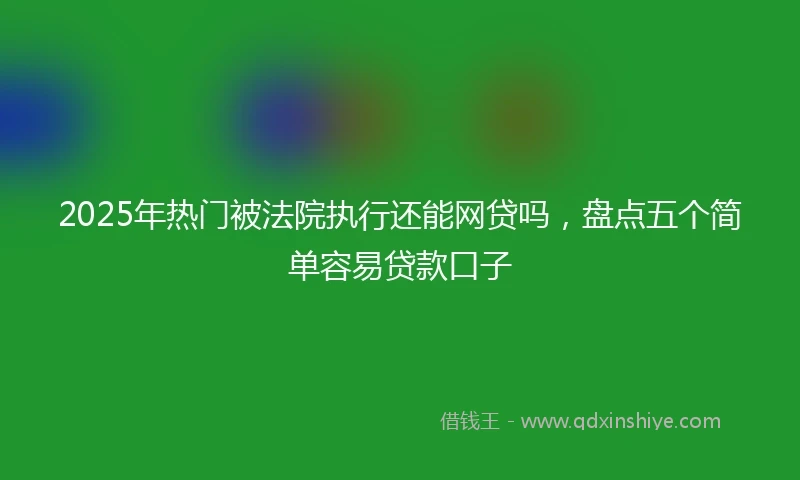 2025年热门被法院执行还能网贷吗，盘点五个简单容易贷款口子