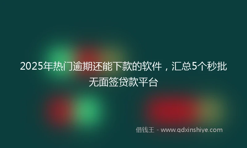 2025年热门逾期还能下款的软件，汇总5个秒批无面签贷款平台