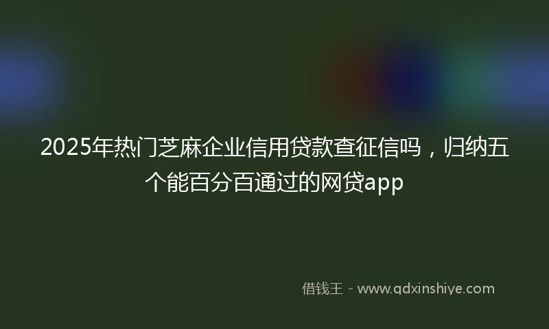 2025年热门芝麻企业信用贷款查征信吗，归纳五个能百分百通过的网贷app