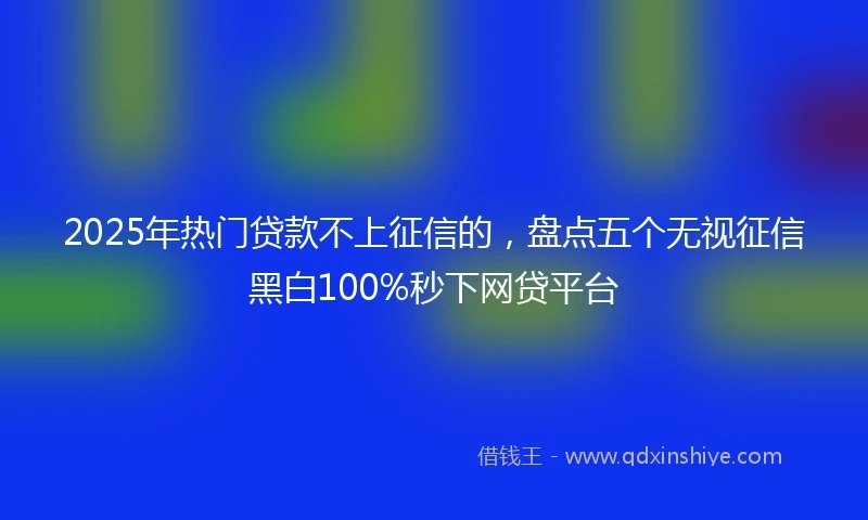 2025年热门贷款不上征信的，盘点五个无视征信黑白100%秒下网贷平台