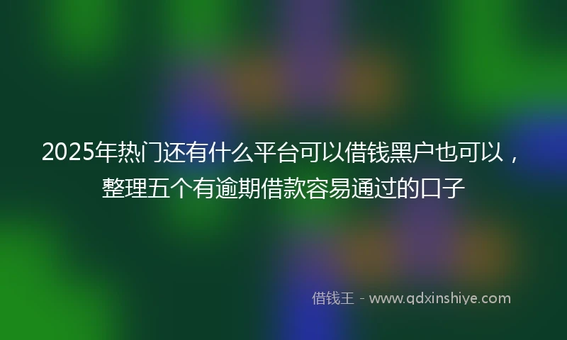 2025年热门还有什么平台可以借钱黑户也可以，整理五个有逾期借款容易通过的口子