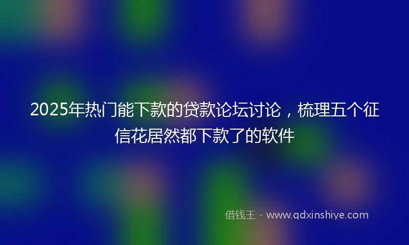 2025年热门能下款的贷款论坛讨论，梳理五个征信花居然都下款了的软件