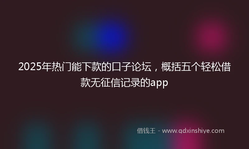 2025年热门能下款的口子论坛，概括五个轻松借款无征信记录的app