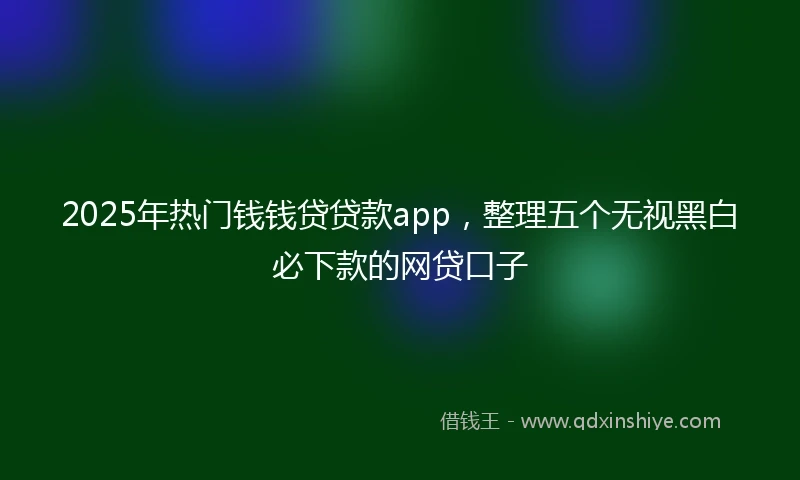 2025年热门钱钱贷贷款app，整理五个无视黑白必下款的网贷口子
