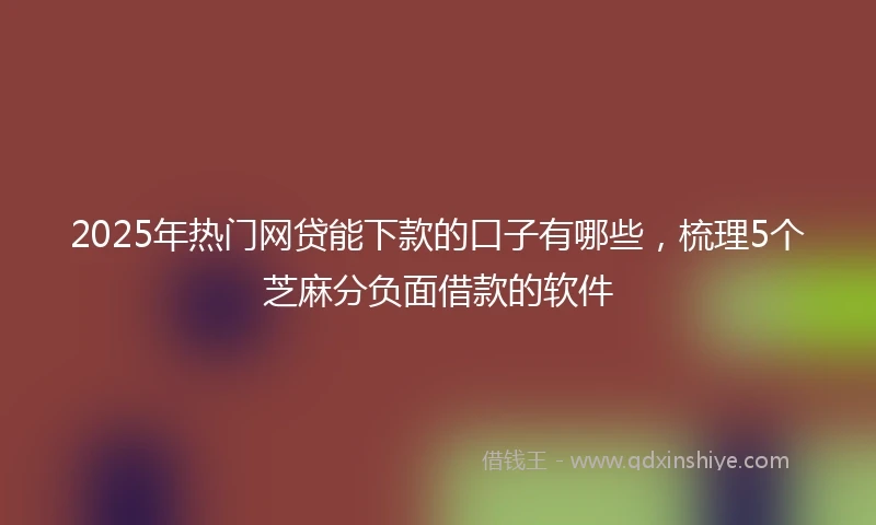 2025年热门网贷能下款的口子有哪些，梳理5个芝麻分负面借款的软件