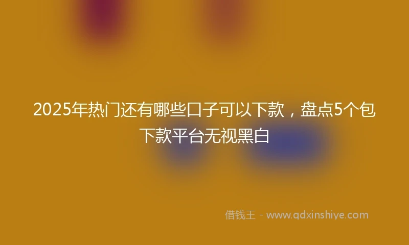 2025年热门还有哪些口子可以下款,盘点5个包下款平台无视黑白