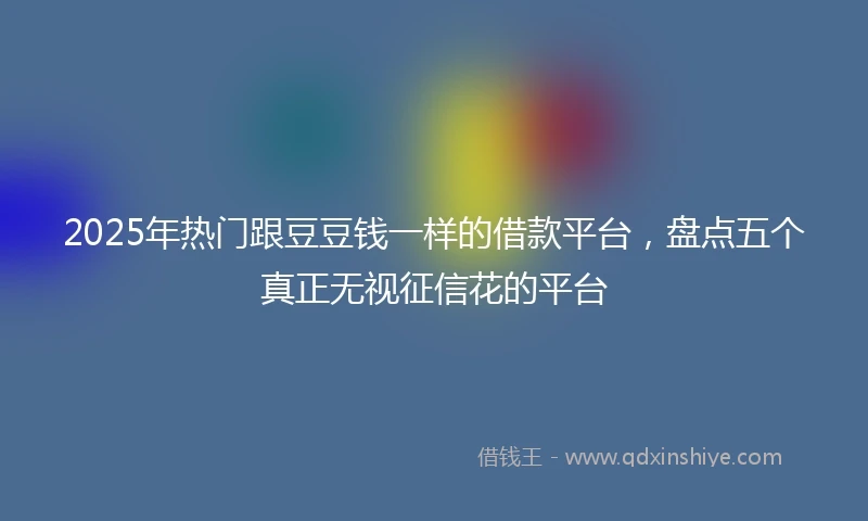 2025年热门跟豆豆钱一样的借款平台，盘点五个真正无视征信花的平台
