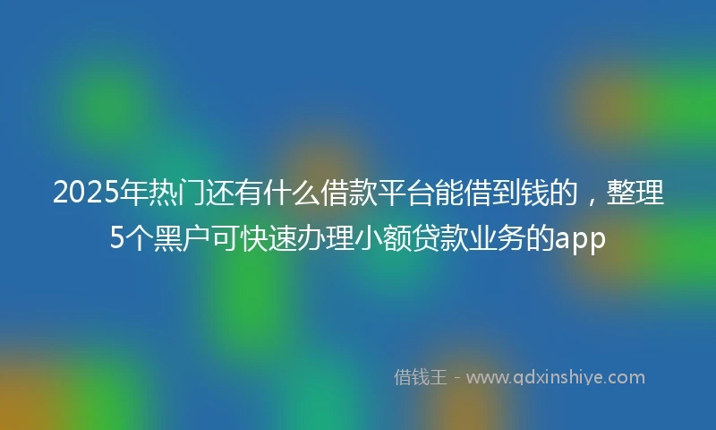 2025年热门还有什么借款平台能借到钱的，整理5个黑户可快速办理小额贷款业务的app